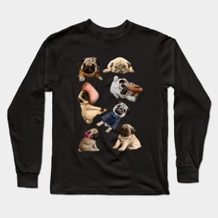 Extended Stickers Pug Long Sleeve T-Shirt